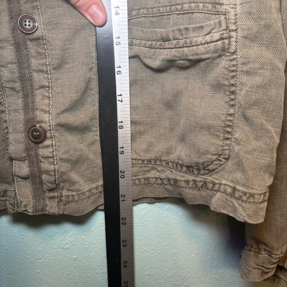 C & C California Army Green Linen Blend Utility Jacket Size Large - Picture 7 of 8